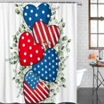thumbnail image 1 of Red Blue Stars Shower Curtain Waterproof Red Blue Hearts Eucalyptus Laeves Shower Curtain for Bathroom,Bathtub,Shower, 4th of July White Shower Curtain Set with Hooks 72x72 Inch, 1 of 6
