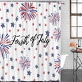 thumbnail image 1 of Red and Blue Stars Shower Curtain Waterproof Stars Fireworks Shower Curtain for Bathroom,Bathtub,Shower, July of 4th Stars America Patriotic Shower Curtain Set with Hooks 72x72 Inch, 1 of 6