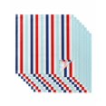 thumbnail image 1 of Red Blue Stripe Cloth Napkins Set of 8 Reusable Dinner Napkins, Gradient Geometric White Vertical Striped Cocktail Napkin Washable Table Napkins for Wedding/Holiday Party/Baby Shower 20"x20", 1 of 7