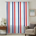 thumbnail image 1 of Red Blue Stripe Sheer Curtains 54 Inches Long, Gradient Geometric White Vertical Striped Light Filering Curtains, Breathable Simi Curtain Privacy Drapes for Kitchen Bathroom Small Window Treatment, 1 of 9