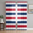 thumbnail image 1 of Red Blue Striped Sheer Curtains 63 Inch Length 2 Panels Set, Modern Minimalist Coastal Nautical Stripe Window Treatment Rod Pocket Curtains Sheers Drapes for Bedroom/Living Room/Kitchen 52x"63"x2, 1 of 8