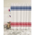 thumbnail image 1 of Red Blue Stripes Shower Curtain, Happy 4 th of July Shower Curtain Set with Hooks, Spring Summer Waterproof Fabric Shower Curtains for Bathroom Decor, 72x72 Inch Bath Curtain, 1 of 6
