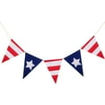 thumbnail image 1 of Red Blue White Banner Party Decorations, Fabric American Flag Bunting Garland Streamer, Patriotic 4th of July USA Independence National Day Graduation Birthday Wedding Outdoor Decor, 1 of 5