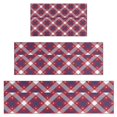thumbnail image 1 of Red Blue White Star Plaid Checkered Pattern Kitchen Rugs Sets Of 3,Kitchen Runner Rugs Non Skid Washable,Decorative Kitchen Floor Mats for Kitchen,Sink,Laundry,17"x30"+ 17"x47" + 17"x59", 1 of 6