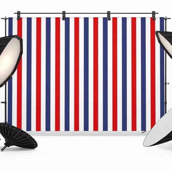 Red Blue White Striped Backdrop for Photoshoot, Photography Photo Studio Background Wall Backdrop, Modern Simple Stripes Back Drop Banner Panel for Portraits Wedding Party Live Streaming Decor 7x5Ft