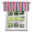 thumbnail image 1 of Red Blue White Striped Kitchen Curtain Valances for Windows Farmhouse Short Curtains, Modern Simple Stripes Rod Pocket Valance Curtain for Bedroom Cafe Living Room 42"x18", 1 of 8