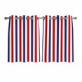 thumbnail image 1 of Red Blue White Striped Kitchen Curtains Short 45 Inch Length, Modern Simple Stripes Grommet Top Bedroom Living Room Curtains, Light Filtering Cafe Curtain Drapes 2 Panels Set 84''x45'', 1 of 9