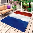thumbnail image 1 of Red Blue White Striped Outdoor Rug 3x5 Ft, Non Slip Washable Area Rug, Modern Abstract Art Stripes Farmhouse Patio Rugs Carpet Runner, Large Floor Mat for Indoor/Outdoor Deck Porch Camping, 1 of 8