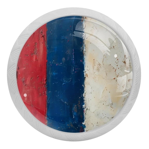 Red Blue White Stripes Crystal Glass Drawer Knob Pull Ergonomic 30mm Circle Glowing Furniture Cabinet Handle for Kitchen Dresser Cupboard Wardrobe