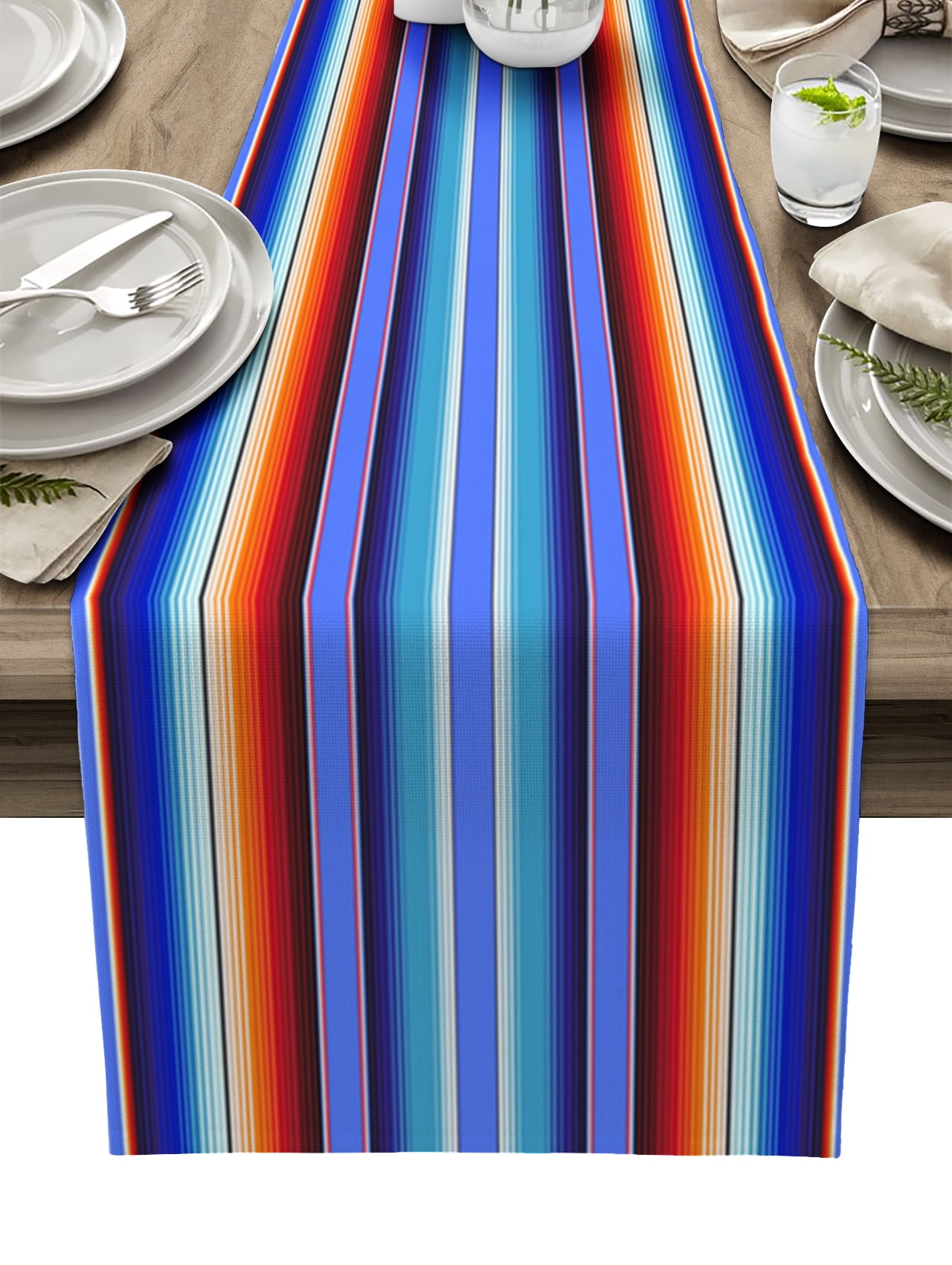 Red Blue White Stripes Table Runner Home Wedding r Table Flag Mat Table