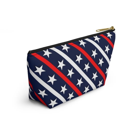 Red Blue White T-bottom Accessory Pouch Makeup Bag Cosmetic Bag Gift of Her