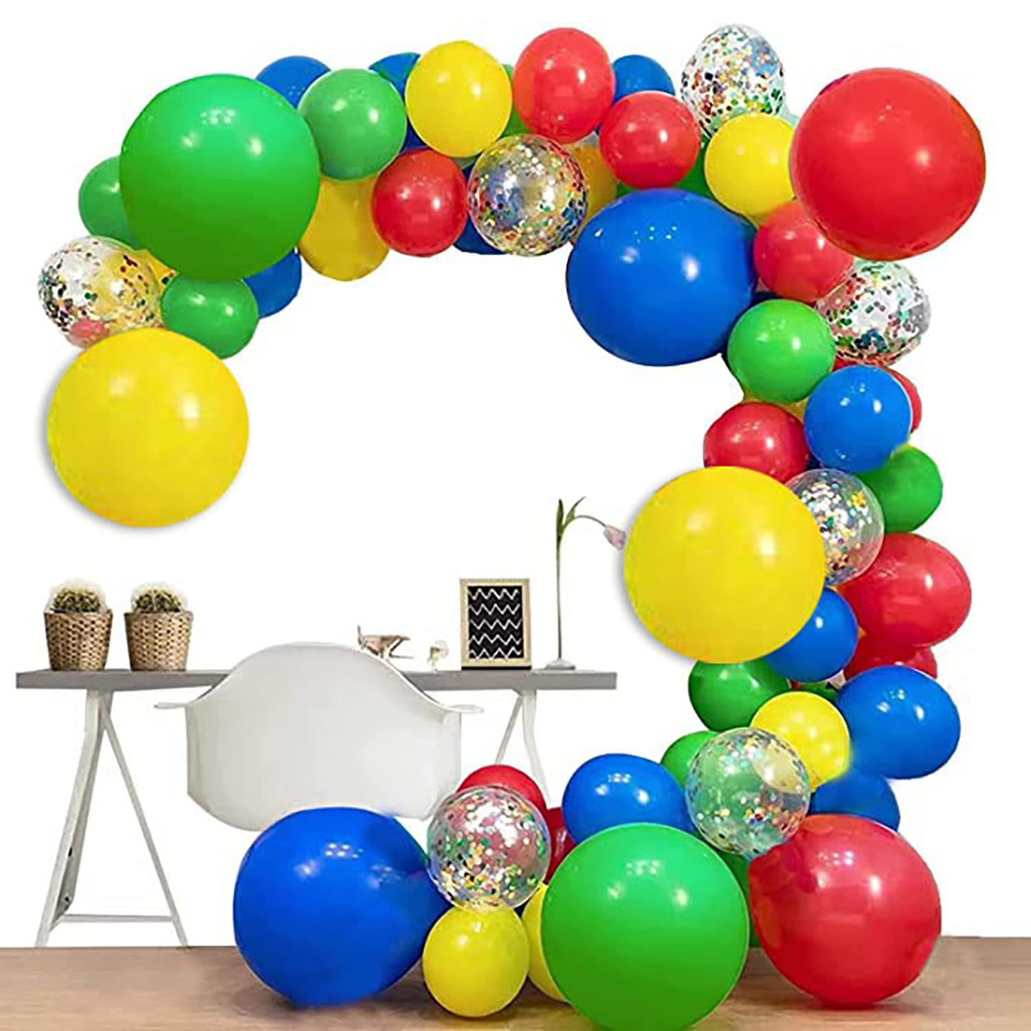 Red Blue Yellow Green Balloon Garland Kit,3 Sizes 18''12''10'Balloon Garland Kit,Latex Balloons