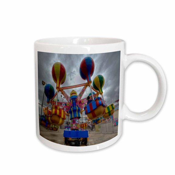 3drose, Red, Blue, Yellow, Green Ride at Amusement Park, 11oz Mug