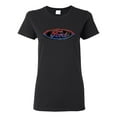 thumbnail image 1 of Red Blue and Black Ford Logo | Womens Cars and Trucks Graphic T-Shirt, Black, Small, 1 of 3