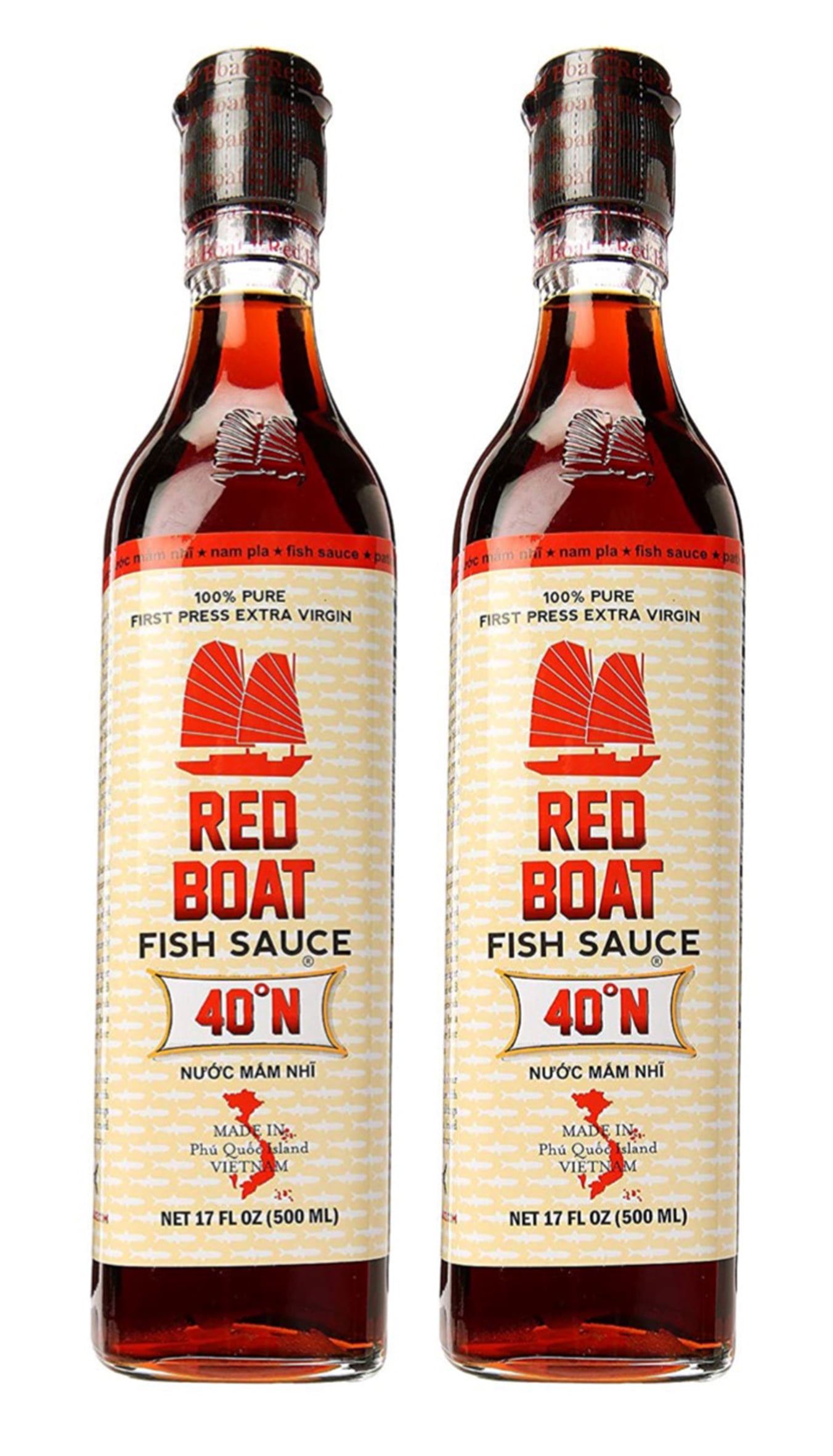 Red Boat 40 Degrees N Premium Fish Sauce 17 Fl. Oz. (Pack of 2