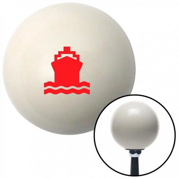 Red Boat Ivory Shift Knob with M16 x 1.5 Insert Shifter Auto Manual Custom Brody