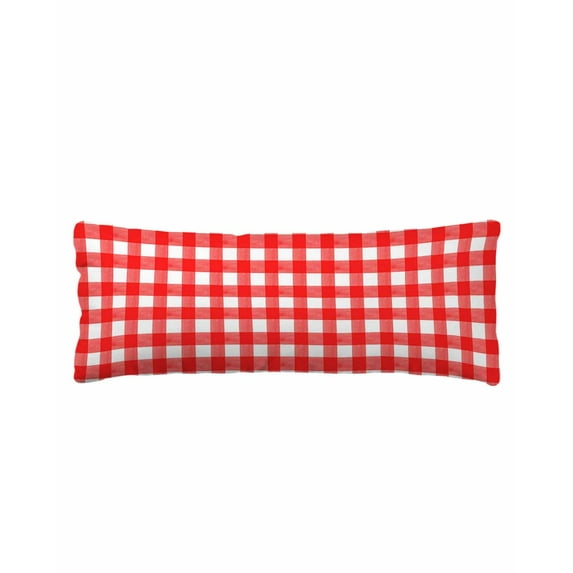 Red Body Pillow Cover 20 x 54 Inch Decorative Pillow Cover Country French Rustic Buffalo Plaid Modern Art Lumbar Pillowcase Seasonal Rectangle Cushion Case for Couch Sofa Bed Living Room