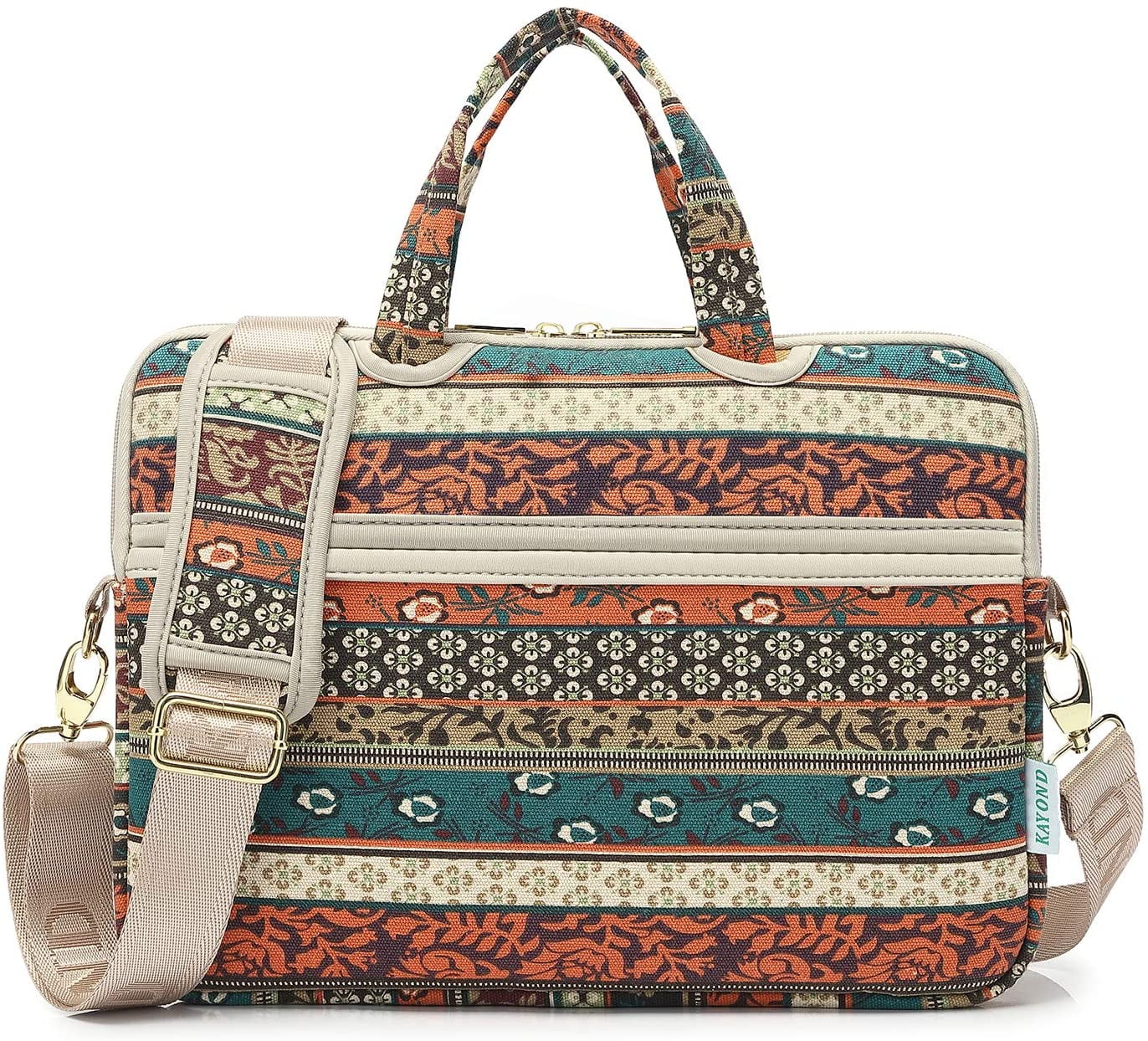 Red Bohemia Patten Waterproof Laptop Shoulder Messenger Bag Case Sleeve for 14 Inch 14.1 Inch Laptop