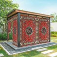 thumbnail image 1 of Red Bohemian Outdoor Curtains for Patio Waterproof,Windproof Privacy Curtains with Weighted Bottom,Boho Flower Abstract Modern Retro Art Outside Drapes for Picnic Garage Yard Cabana 54"x95" 2 Panel, 1 of 8