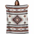 thumbnail image 1 of Red Boho Blanket Soft Cozy Warm Throw Blanket for Couch, Plush Fuzzy Flannel Fleece Blankets for Sofa, Southwestern Ethnic Aztec Retro Geometric Bed Blankets Lightweight Gifts for Women, 50"x60", 1 of 9