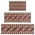 thumbnail image 1 of Red Boho Egyptian Lotus and Circles Pattern Kitchen Rugs Sets Of 3,Kitchen Runner Rugs Non Skid Washable,Decorative Kitchen Floor Mats for Kitchen,Sink,Laundry,17"x30"+ 17"x47" + 17"x59", 1 of 6