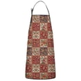 thumbnail image 1 of Red Boho Ethnic Floral Patchwork Pattern Apron-Garden Aprons for Women with Pockets-Cotton Linen Waterproof Kitchen Cooking Gardening Aprons Adjustable for Kitchen,Cooking,BBQ and Salon 33x27 Inch, 1 of 1