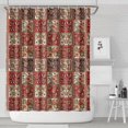 thumbnail image 1 of Red Boho Ethnic Floral Patchwork Pattern Shower Curtain 72"x84" ,Bathroom Decorative Shower Curtains Set with 12 Hooks,Modern Waterproof Washable Shower Curtain, 1 of 6