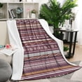 thumbnail image 1 of Red Boho Ethnic Geometric Pattern Blanket,Comfortable Soft Flannel Throw Blanket,All Season,Warm Lightweight Blankets for Sofa Bed Couch Living Room Chair,50"x60", 1 of 4