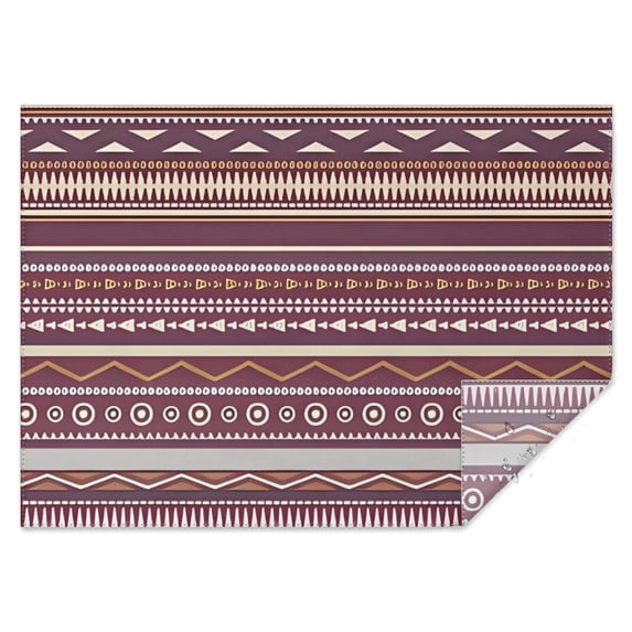 Red Boho Ethnic Geometric Pattern Rectangle Tablecloth 60"x84",Waterproof Polyester Rectangle Table Cloth, Wipeable Spillproof Polyester Tablecloth for Dining, Camping, Indoor and Outdoor