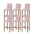 thumbnail image 1 of Red Boho Flower Bar Stool Covers Set of 6, Vintage Paisley Farmhouse Pattern Stretch Washable Bar Chair Covers with Backs, Removable Pub Counter Height Chair Cover for Kitchen Dining Room Cafe, 1 of 7
