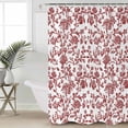 thumbnail image 1 of Red Boho Flower Bathroom Curtain 72 Inch Shower Stall Curtain with Hooks, Vintage Paisley Farmhouse Pattern Waterproof Polyester Bath Curtain Washable Bathtub Curtain 36''x 72'', 1 of 6