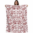thumbnail image 1 of Red Boho Flower Blanket Soft Cozy Warm Throw Blanket for Couch, Plush Fuzzy Flannel Fleece Blankets for Sofa, Vintage Paisley Farmhouse Pattern Bed Blankets Lightweight Gifts for Women, 50"x60", 1 of 9