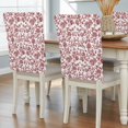 thumbnail image 1 of Red Boho Flower Chair Back Covers, Removable Chair Covers for Dining Chairs Set of 4, Washable Chairs Slipcovers Back Seat Protector for Wedding Party 19"x20", 1 of 9