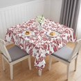 thumbnail image 1 of Red Boho Flower Table Cloth Waterproof Tablecloths, Vintage Paisley Farmhouse Pattern Tablecloth Dining Table Cover for Kitchen Party Tabletop Outdoor, Square Tablecloth 54x54 Inch, 1 of 9