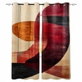thumbnail image 1 of Red Boho Geometric Blackout Curtains for Bedroom Living Room Darkening Curtains 96 Inches Long Abstract Minimalist Art Window Curtain 2 Panels Set Insulated Window Treatment Grommet Drapes 52"x96", 1 of 9
