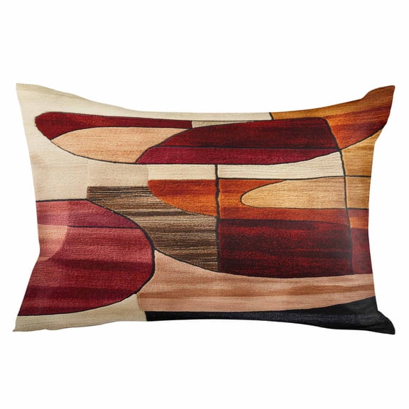 Red Boho Geometric Throw Pillow Cover 20 x 30 Inch Decorative Pillow Cover Modern Abstract Art Lumbar Pillowcase Seasonal Rectangle Cushion Case for Couch Sofa Bed Living Room