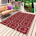 thumbnail image 1 of Red Boho Outdoor Rug 3x5 Ft, Non Slip Washable Area Rug, Vintage Country Ethnic Abstract Flowers Art Patio Rugs Carpet Runner, Large Floor Mat for Indoor/Outdoor Deck Porch Camping, 1 of 8