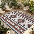 thumbnail image 1 of Red Boho Outdoor Rug 6x9 Ft - Reversible Patio Rug Outdoor Camping Rugs, Southwestern Ethnic Aztec Retro Geometric Washable Indoor Outdoor Area Rugs, Non-Slip Outdoor Carpet Runner for Deck/Porch, 1 of 8