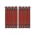 thumbnail image 1 of Red Boho Sheer Curtains 54 Inch Length 2 Panels Set for Living Room/Bedroom, Vintage Ethnic Tribe Abstract Art Retro Kitchen Curtains Grommet Semi-Sheer Curtains Drapes Window Treatments 42"x54"x2, 1 of 7