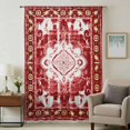 thumbnail image 1 of Red Boho Sheer Curtains 54 Inches Long, Multicolored Colorful Tainted Pattern Tribal Light Filering Curtains, Breathable Simi Curtain Privacy Drapes for Kitchen Bathroom Small Window Treatment, 1 of 9