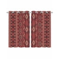 thumbnail image 1 of Red Boho Southwestern Sheer Curtains 45 Inch Length 2 Panels Set for Living Room/Bedroom, Farmhouse Aztec Tribe Ethnic Motifs Kitchen Curtains Grommet Semi-Sheer Curtains Window Treatments 42"x45"x2, 1 of 7