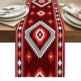 thumbnail image 1 of Red Boho Table Runner - 72 Inch Long, Kitchen Dining Table Runner Dresser Scarves, Neutral Tribal Ethnic Abstract Geometric Motifs Farmhouse Decor for Coffee Tables Wedding Party Banquet, 1 of 7