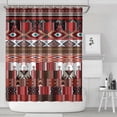thumbnail image 1 of Red Boho Tribal Diamonds and Rectangles Pattern Shower Curtain 72"x84" ,Bathroom Decorative Shower Curtains Set with 12 Hooks,Modern Waterproof Washable Shower Curtain, 1 of 6