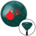thumbnail image 1 of Red Bomb with Fuse Lit Green Retro Metal Flake Shift Knob with M16 x 1.5 Insert Auto Brody, 1 of 1