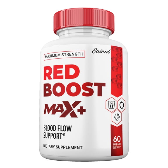 Red Boost Max+ Blood Flow Support Capsules, Official Advanced Formula by Sainul (1 pack)