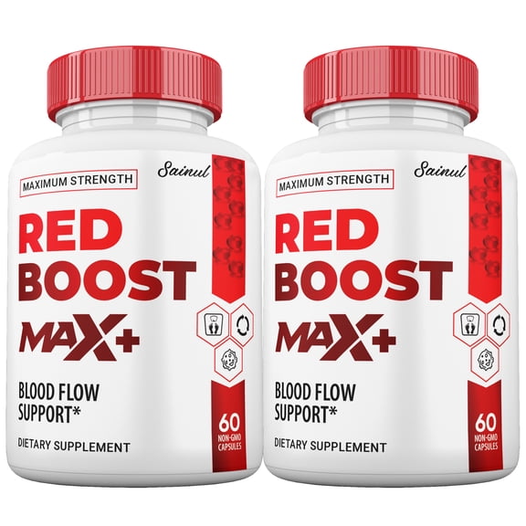Red Boost Max+ Blood Flow Support Capsules, Official Advanced Formula by Sainul (2 pack)