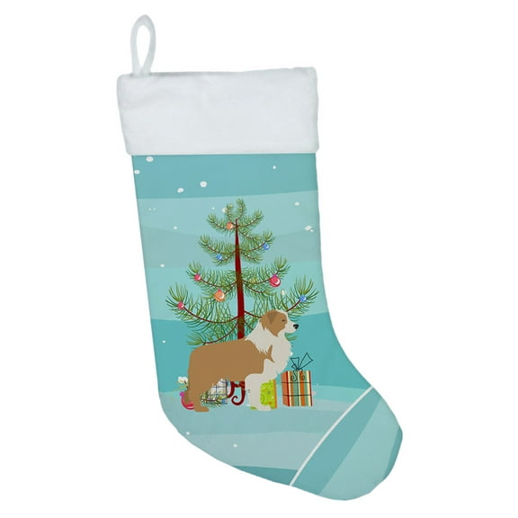 Red Border Collie Merry Christmas Tree Christmas Stocking