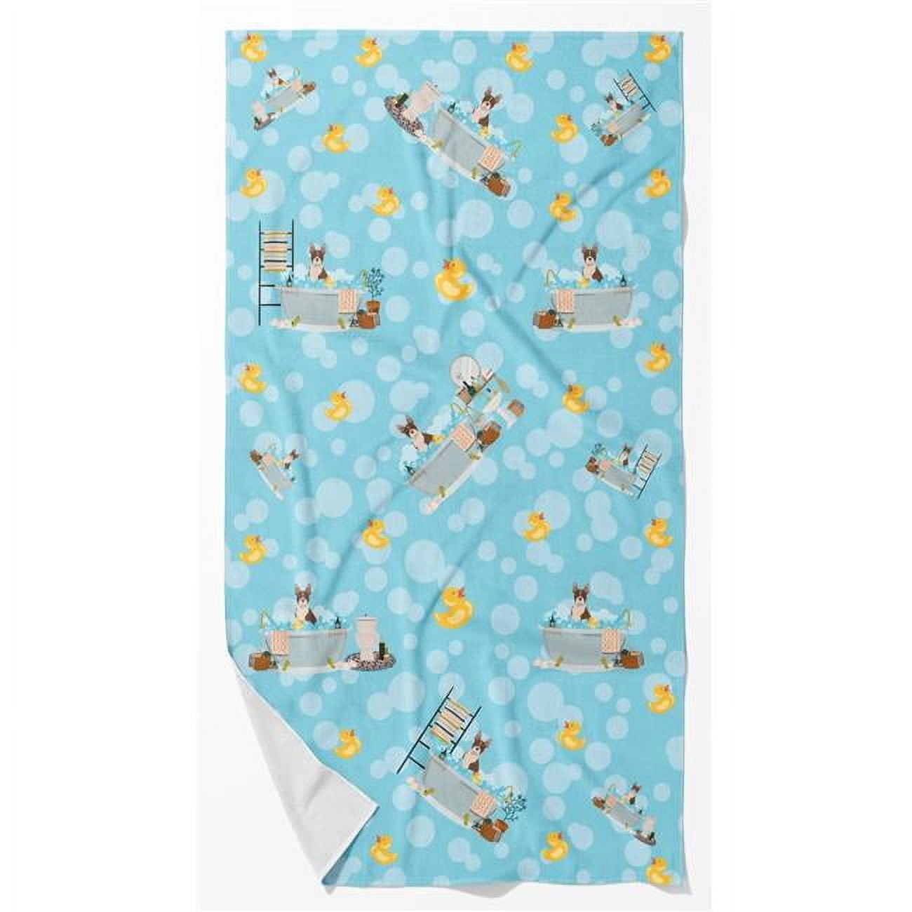 Red Boston Terrier Bath Towel Large 24 in x 42 in