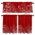 thumbnail image 1 of Red Botanical Kitchen Curtains Sets for Windows 36 Inch Length, Farmhouse Spring Summer Flower Rod Pocket Window Treatments Tier Curtains and Valances Set for Bedroom/Bathroom, 1 of 8