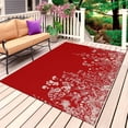 thumbnail image 1 of Red Botanical Outdoor Rug for Patio/Deck/Porch, Non-Slip Large Area Rug 6 x 9 Ft, Farmhouse Spring Summer Flower Indoor Outdoor Rugs Washable Area Rugs, Reversible Camping Rug Carpet Runner, 1 of 8
